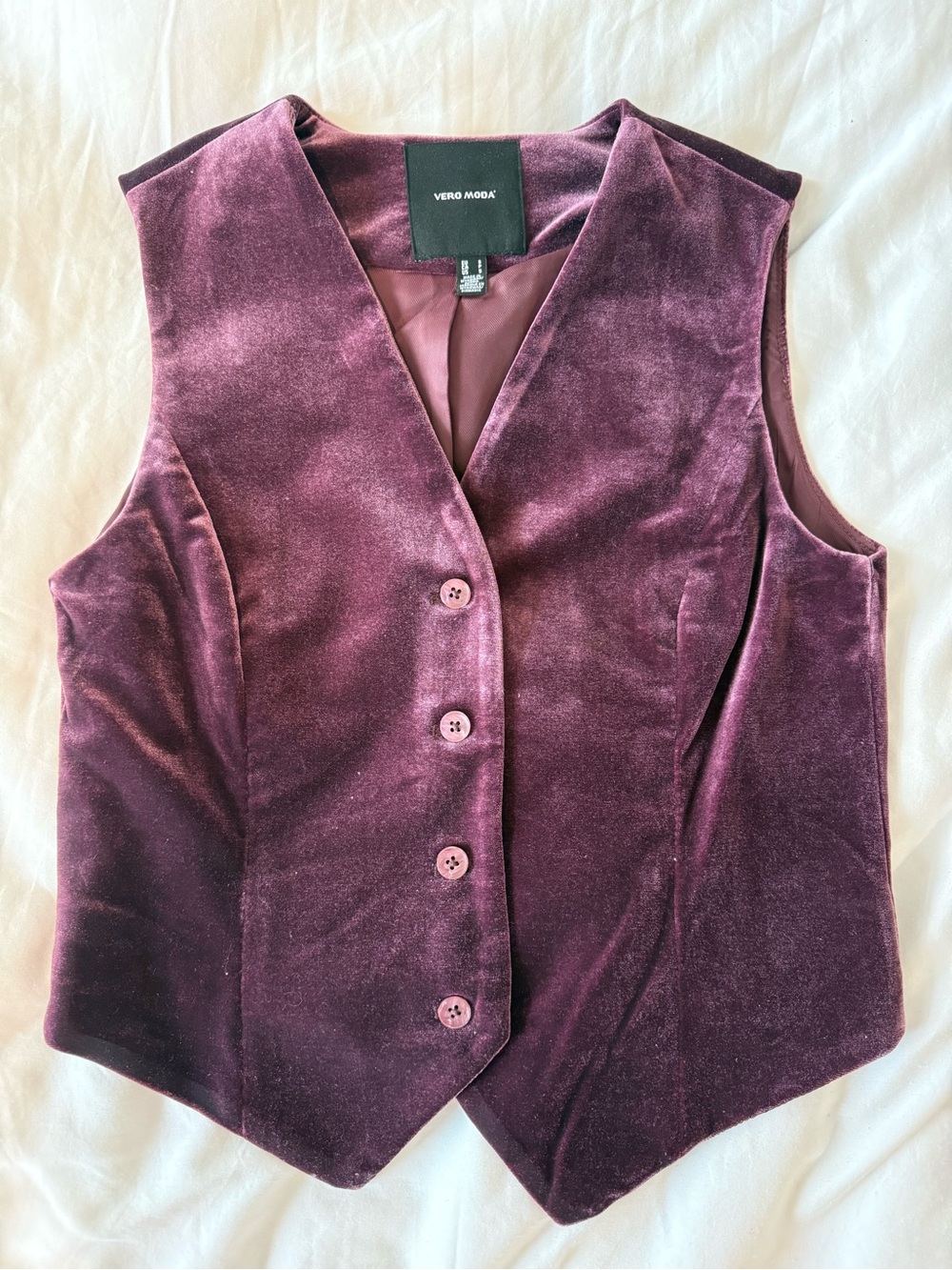Vero Moda velvet vest Plum